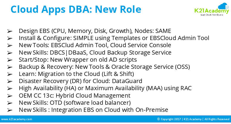 cloud apps dba new role