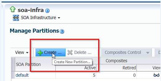 Enterprise Manager Partition in Oracle SOA Suite 12c/11g