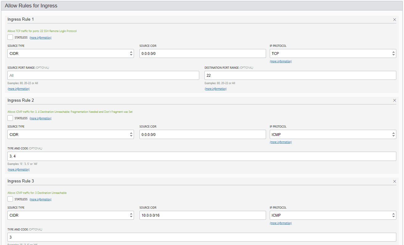 Security List In OCI