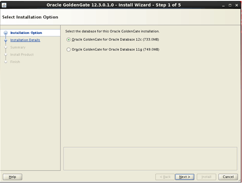 Install Wizard with options to select
