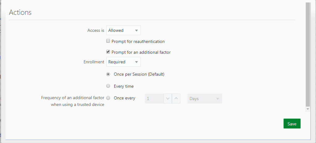 Actions acess and enrollement