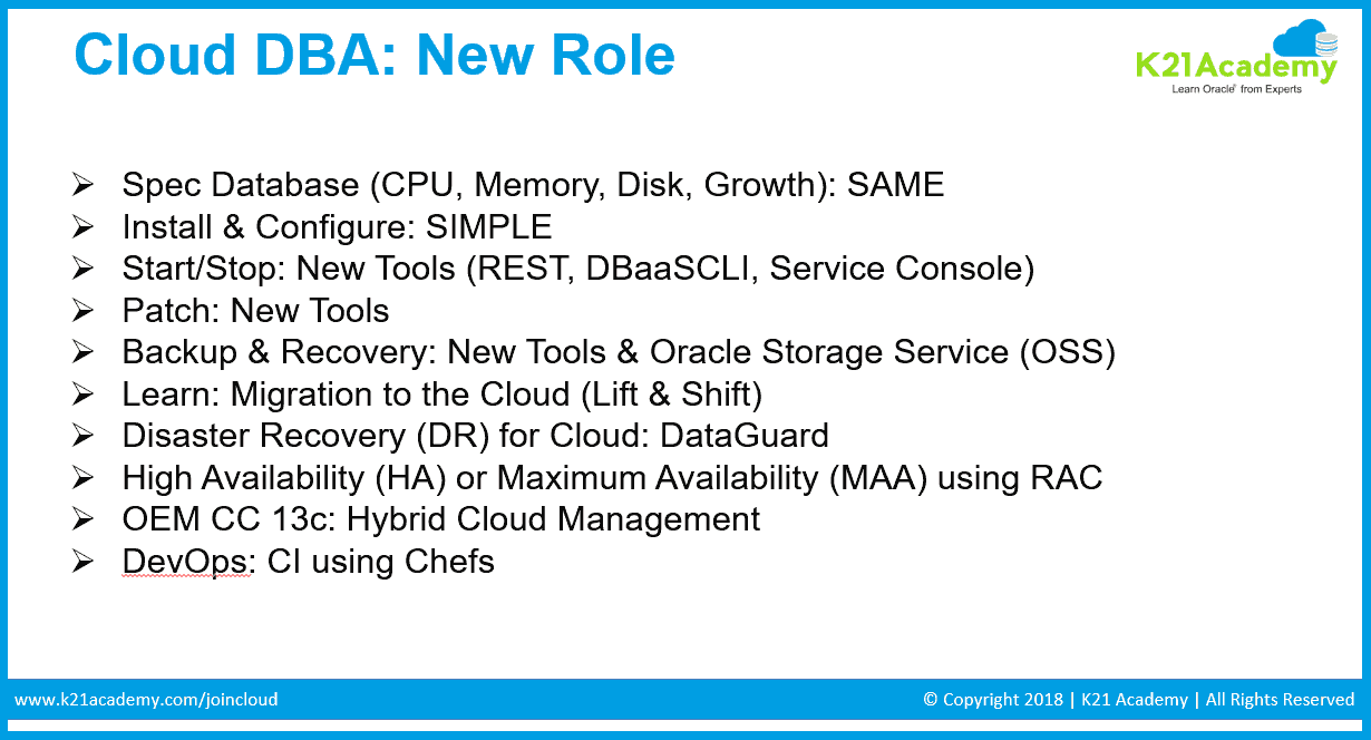 Cloud DBA: New Role
