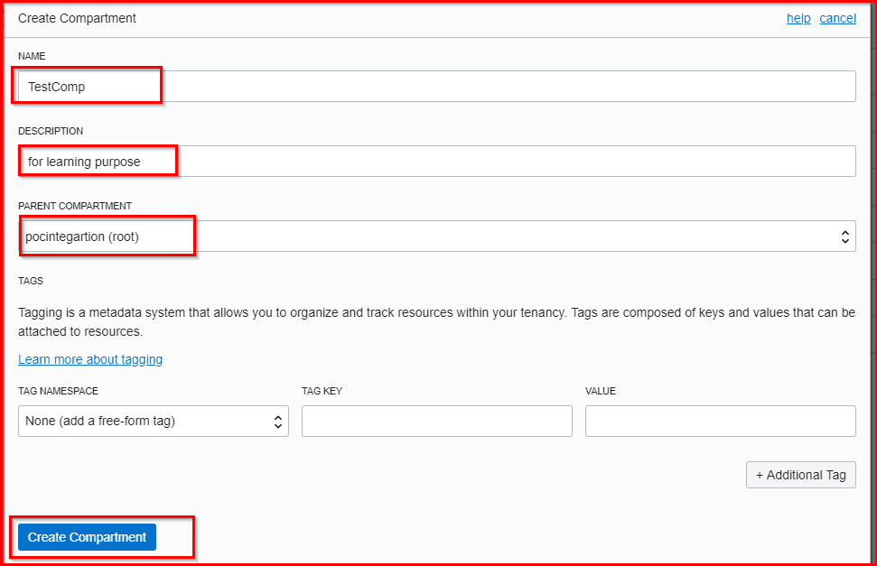 Compartment in OCI