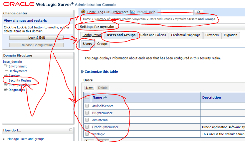 Oracle weblogic server administration console