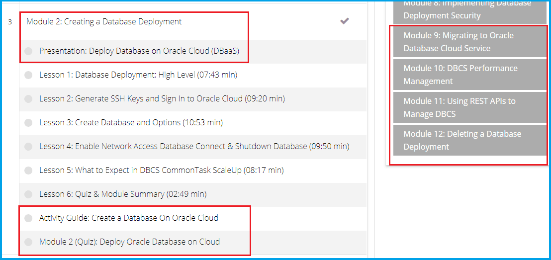 Module 2 Oracle Cloud DBA Course