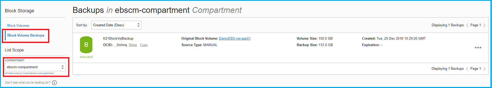 steps to configure block volume across region