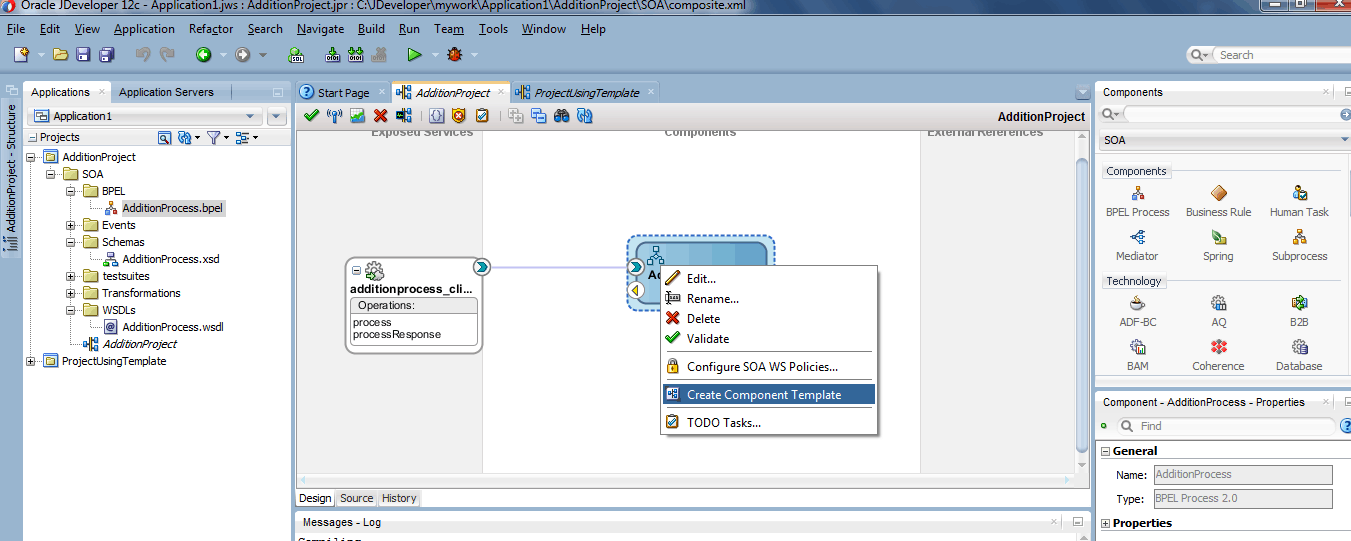 Templates in Oracle SOA Suite 12c