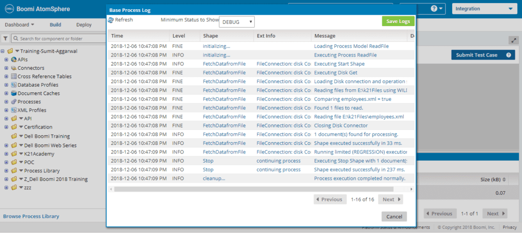 view logs file