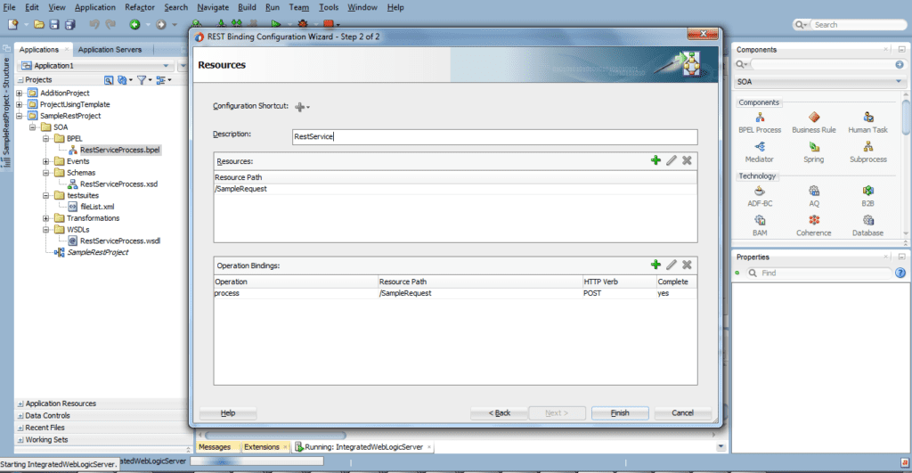 Resources and Operation Bindings gets configured