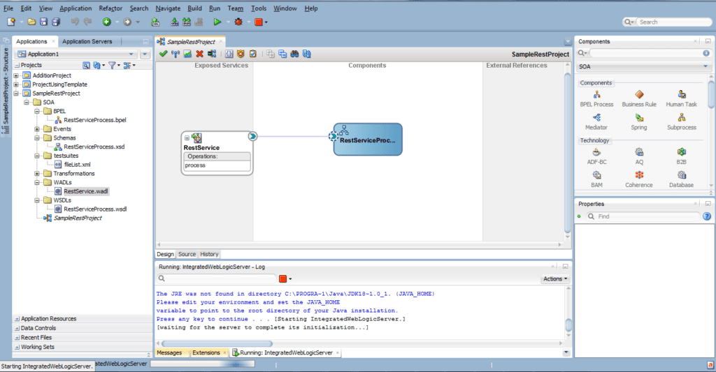 BPEL component gets exposed as REST Service