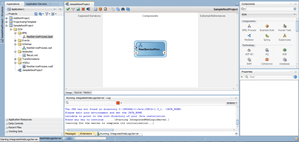 BPEL component gets configured.