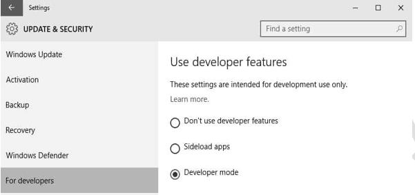 Update and Security section for developer