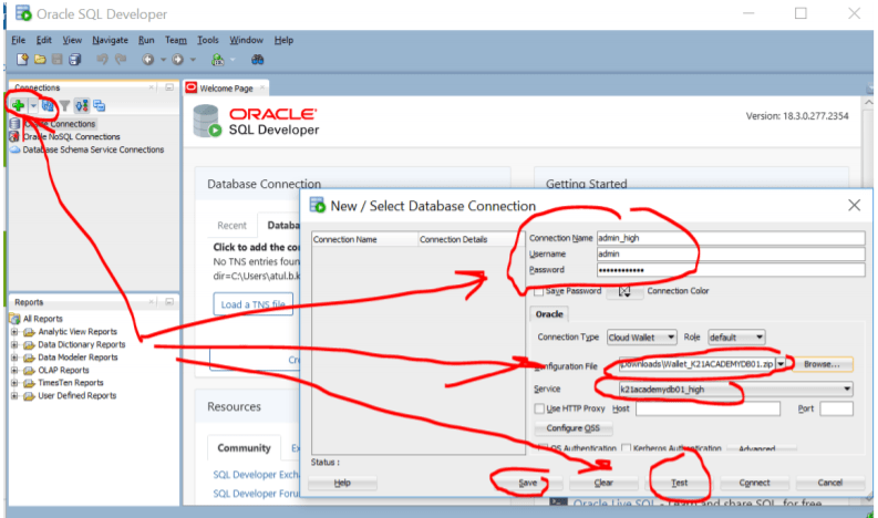 Connecting Using SQL Developer