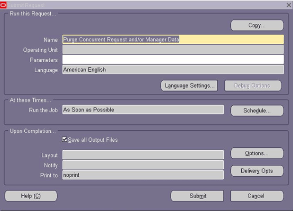 Purge Concurrent Manager