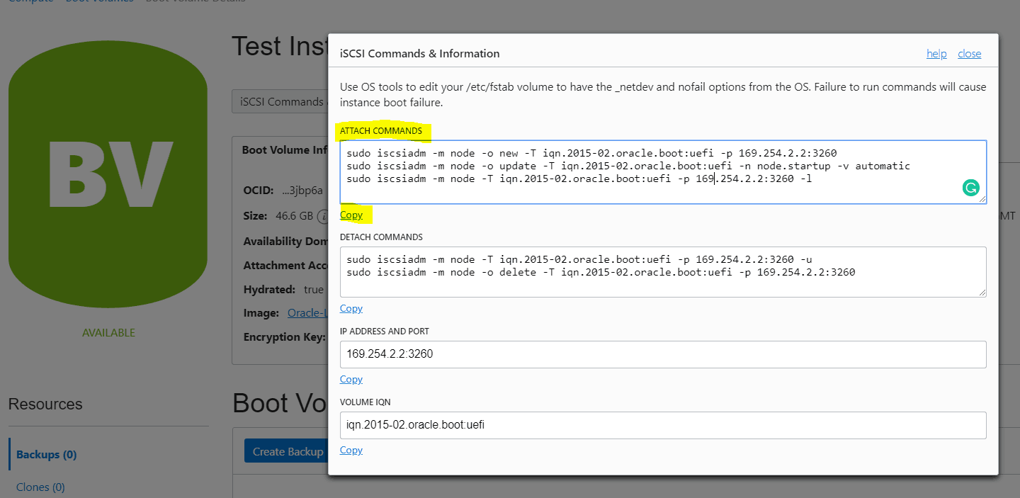 iSCSI Commands