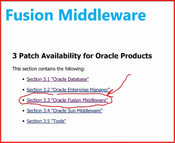Fusion Middleware Patch