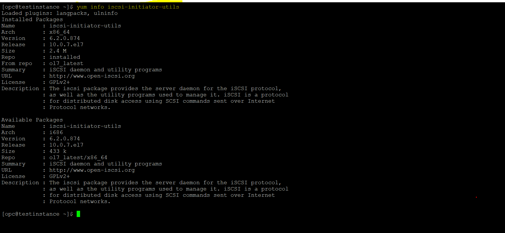 OCI Block Volume ISCSI