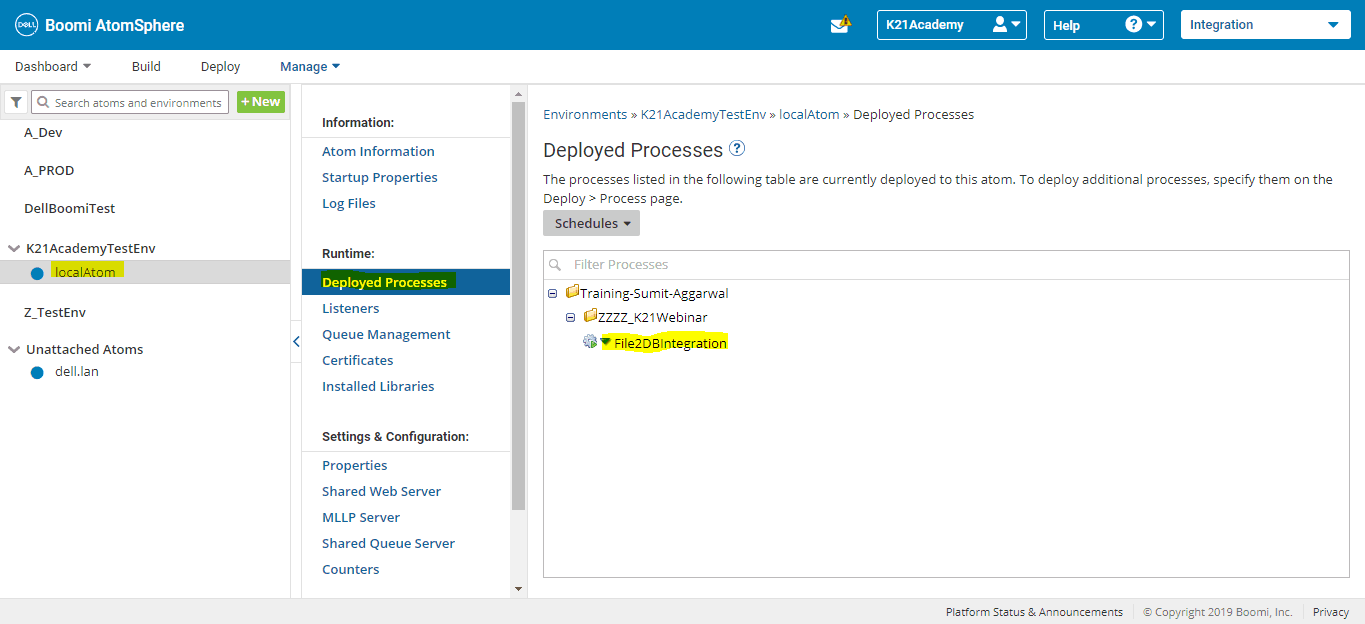 Deployed Processes