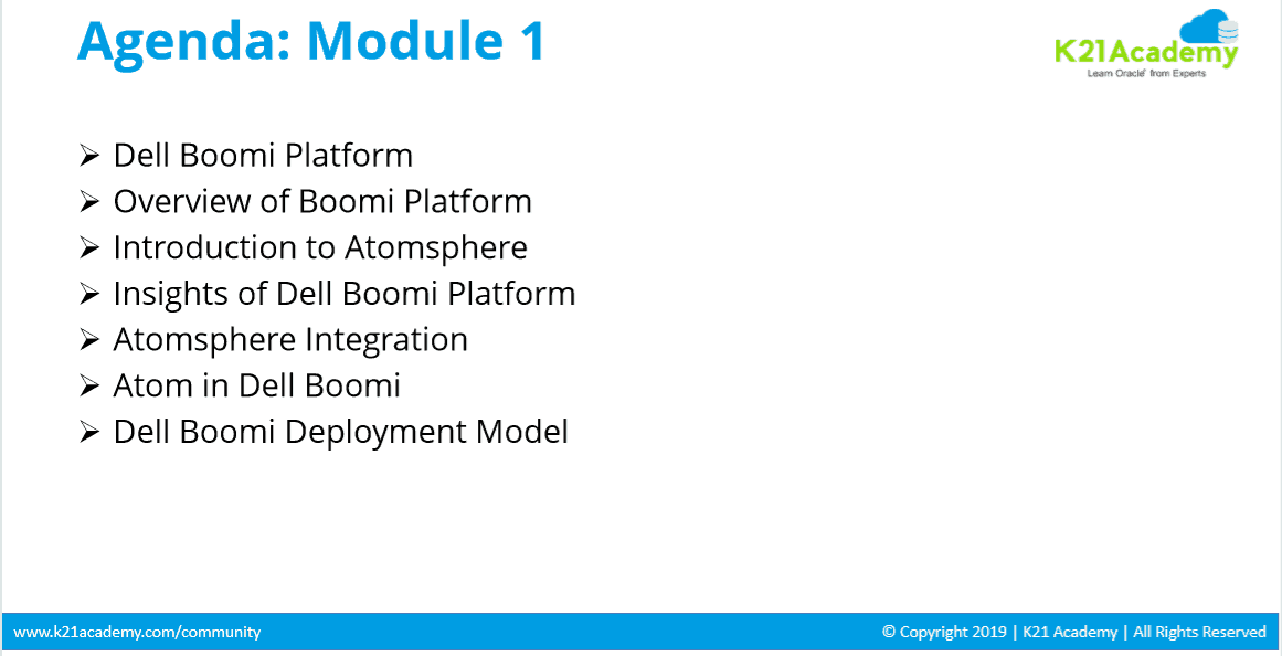 Dellboomi Course Agenda