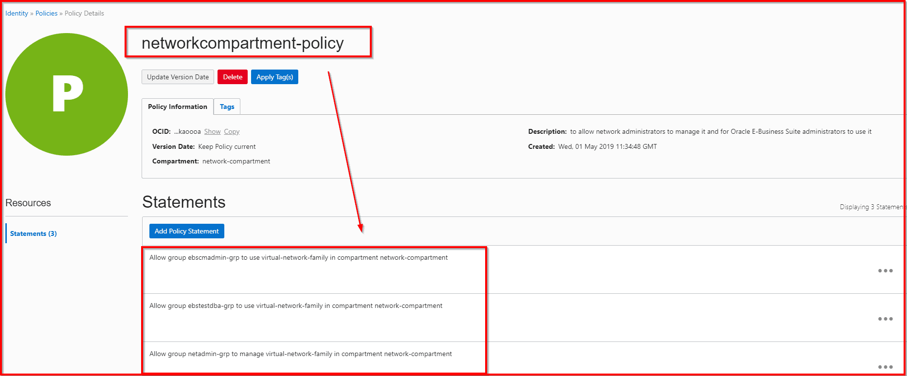 Network Compartment Policy