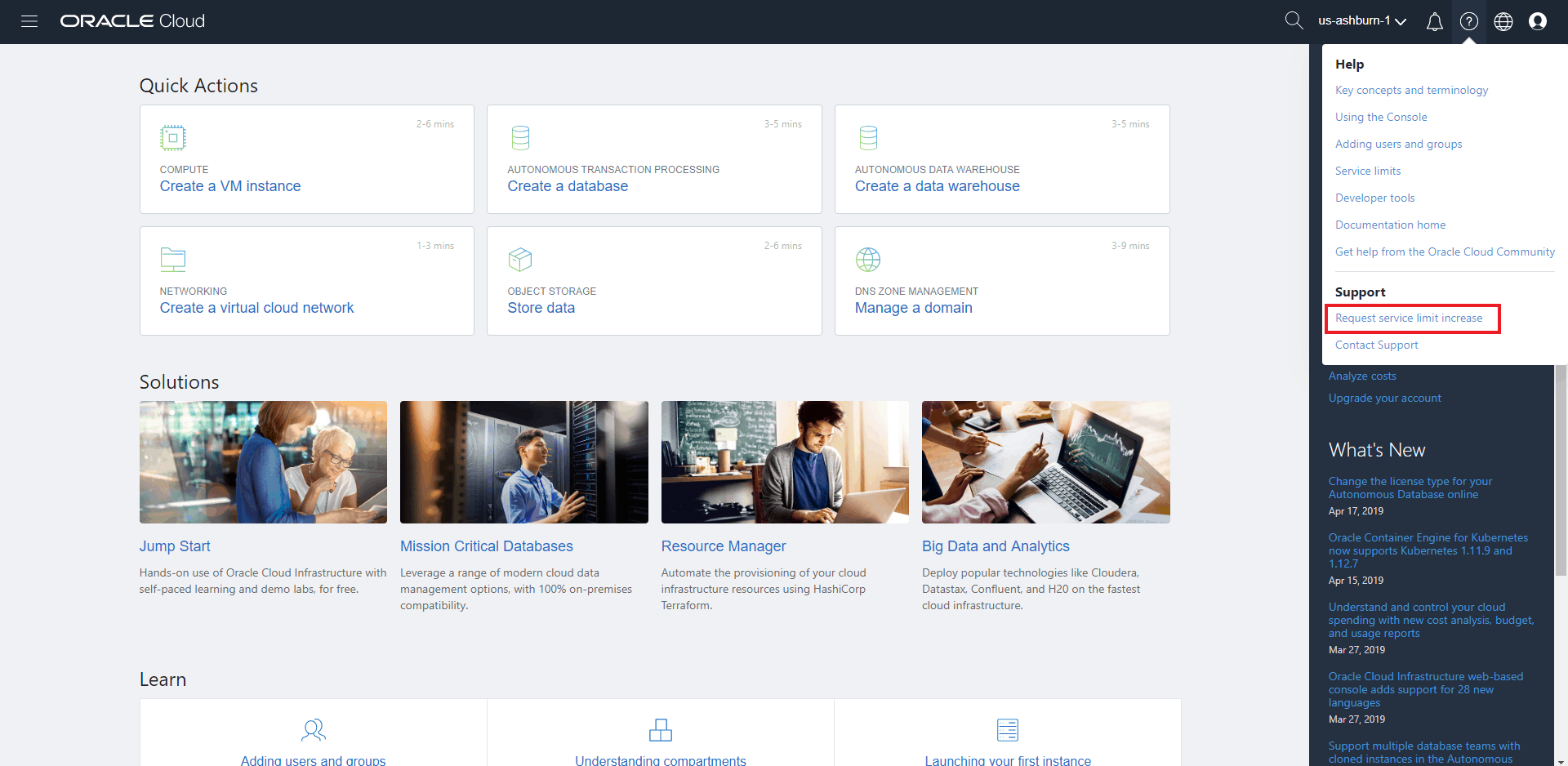 Oracle Cloud Console