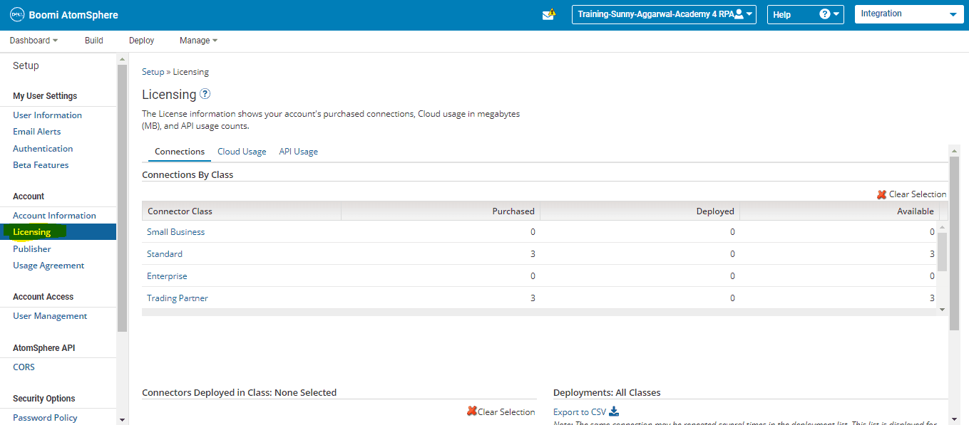 Licensing pane