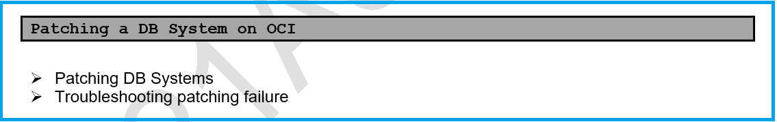 Patching a DB System on OCI
