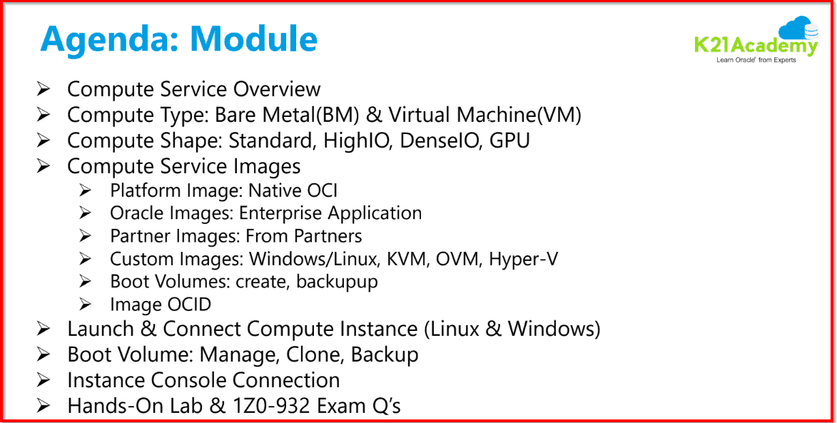 Agenda Module 4: Compute