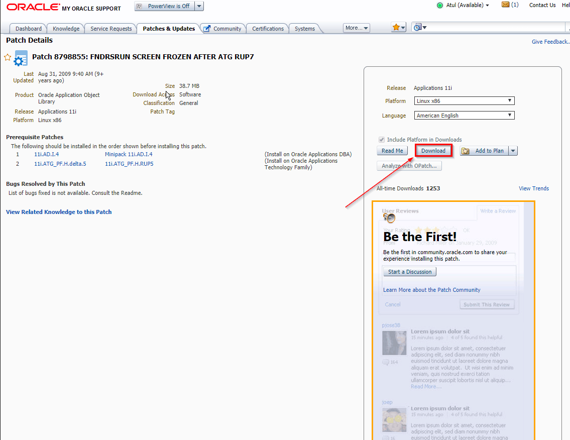WGET oracle EBS MOS script patch download E-Business suit erp