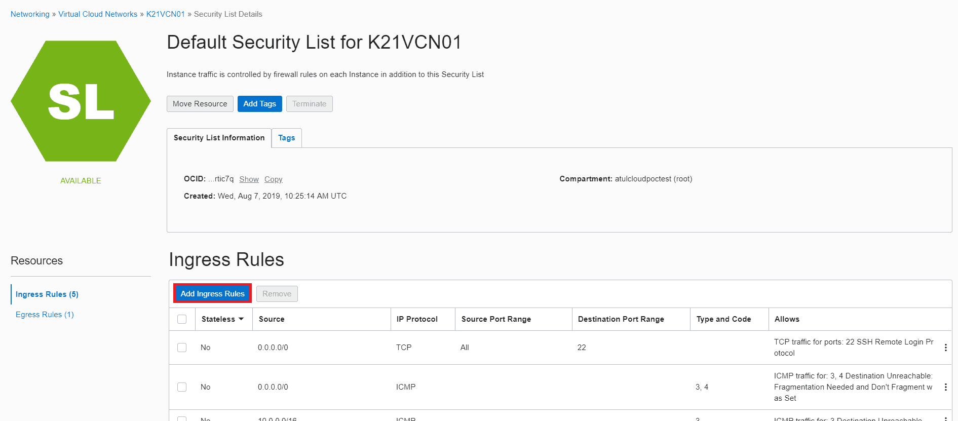 CLOUD-0005: unable to establish connection OIC oracle cloud integration DB System databse VCN port security list putty ingress rule connection adapter connectivity agent