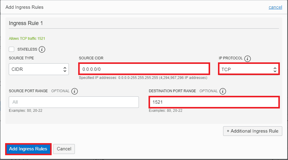 CLOUD-0005: unable to establish connection OIC oracle cloud integration DB System databse VCN port security list putty ingress rule connection adapter connectivity agent