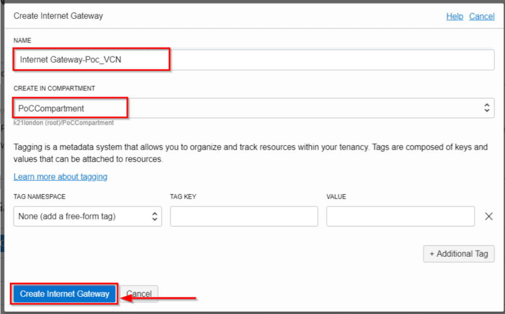create internet gateway