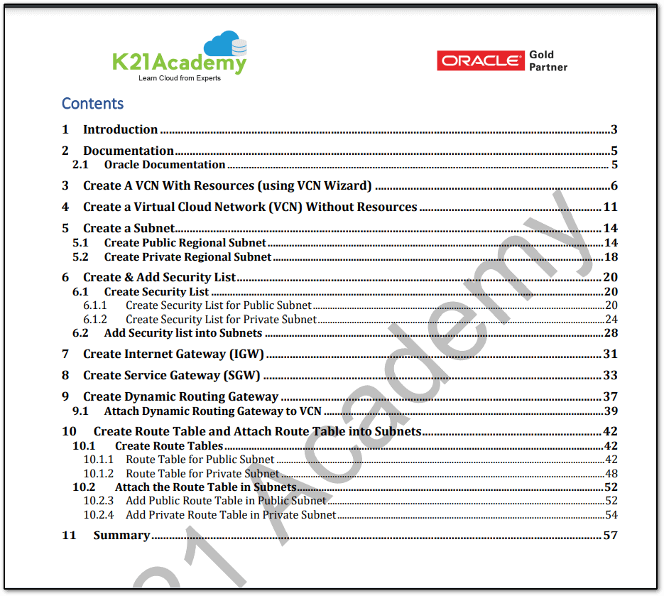 Oracle Networking VCN, Subnet