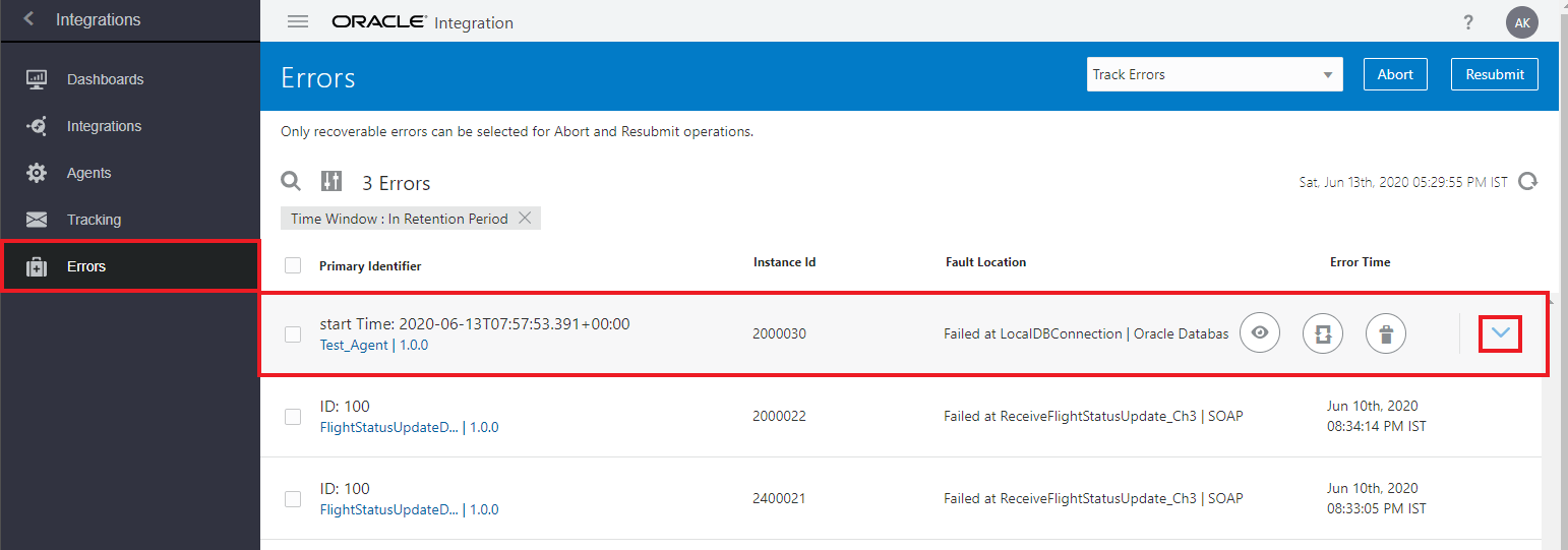 Oracle Integration Cloud (OIC) Managing & Monitoring Integration/Errors