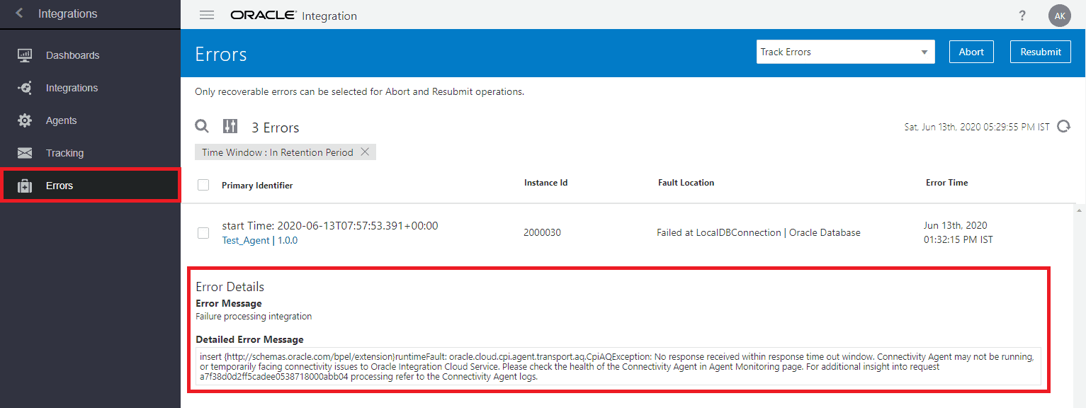 Oracle Integration Cloud (OIC) Managing & Monitoring Integration/Errors