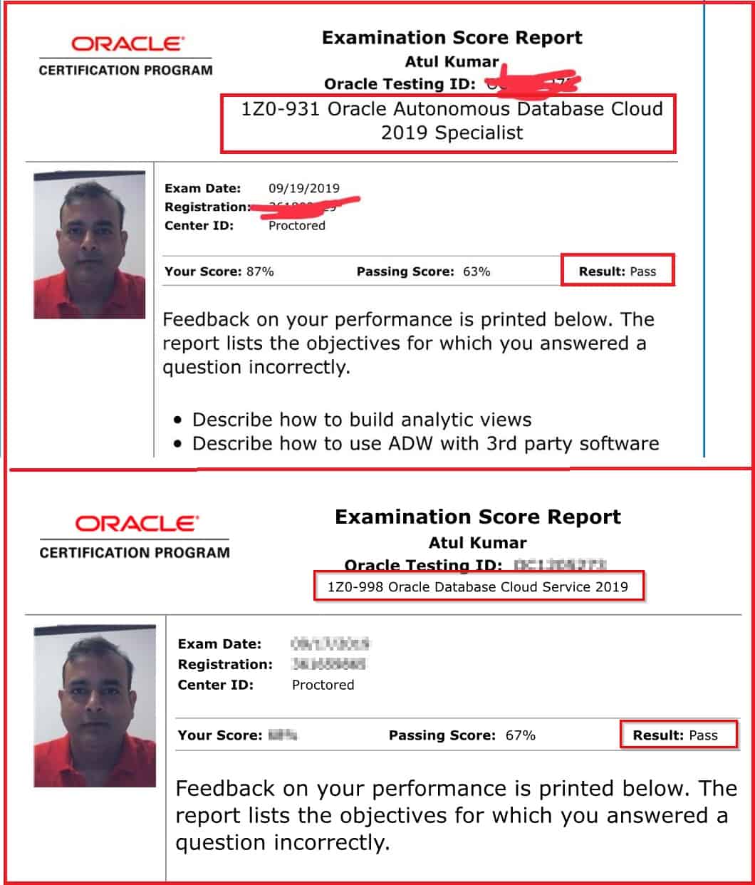 Certification 931 & 998