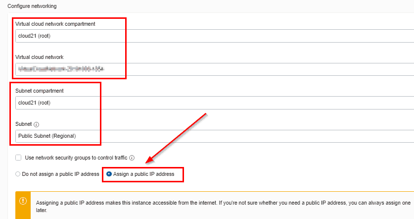 assign public IP in Linux Instance