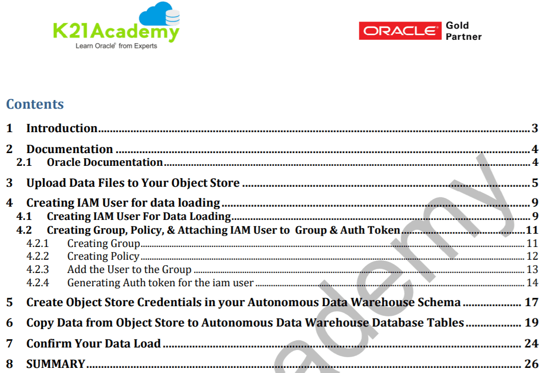 Load your Data in ADW