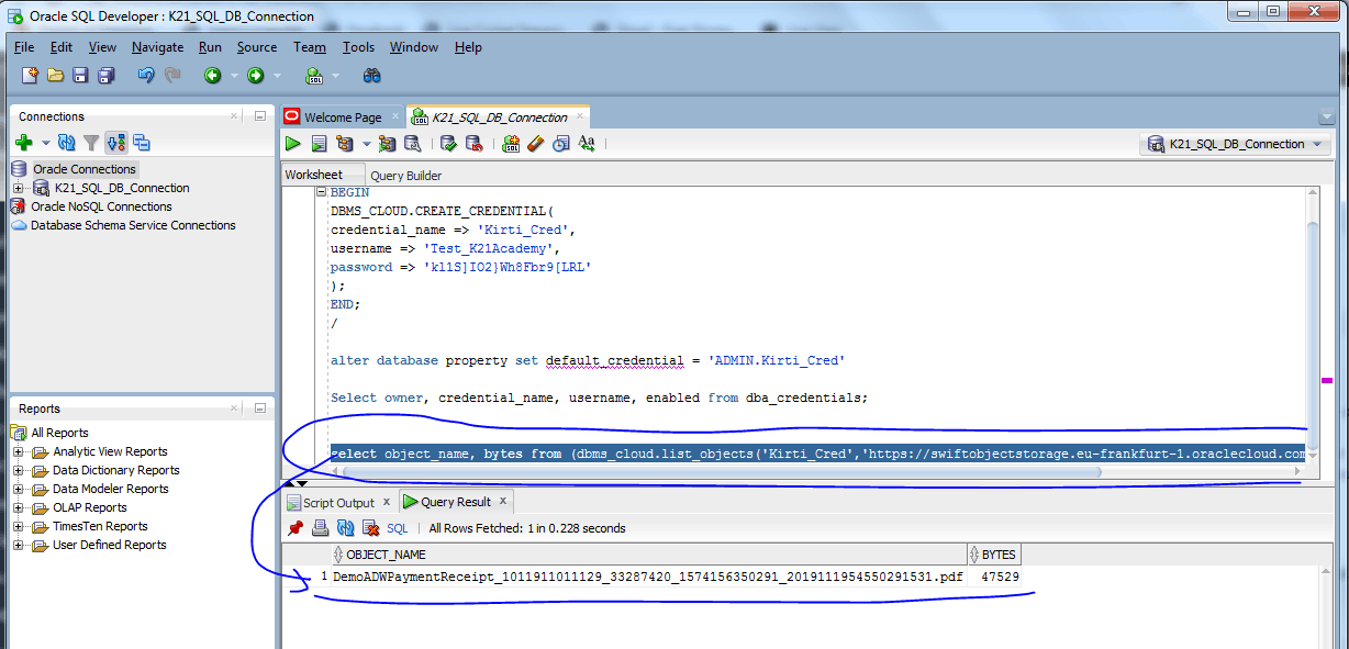 ADW To Object Storage