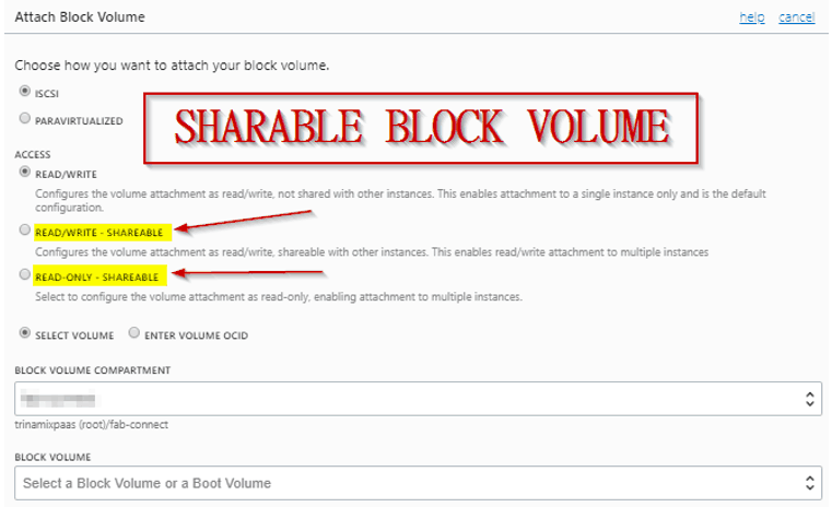 Sharable Block Volume