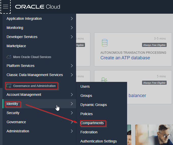 compartments under governance and administration