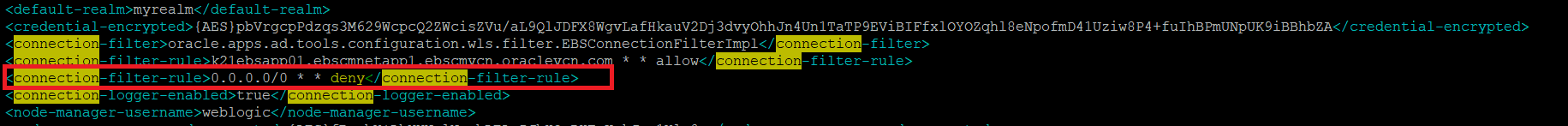 Weblogic Connection Filter