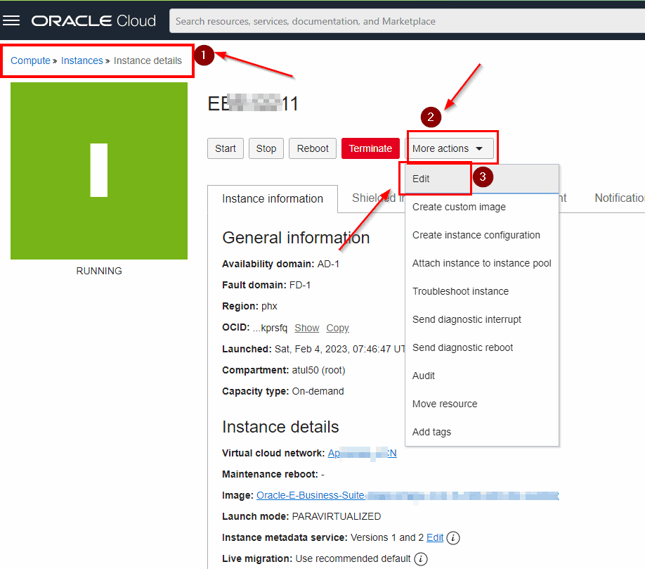 Change Instance shape