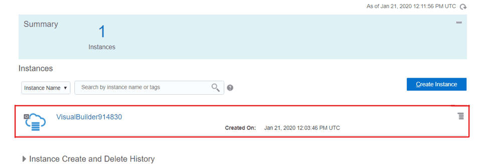 Creating VBCS Instance in Oracle Cloud