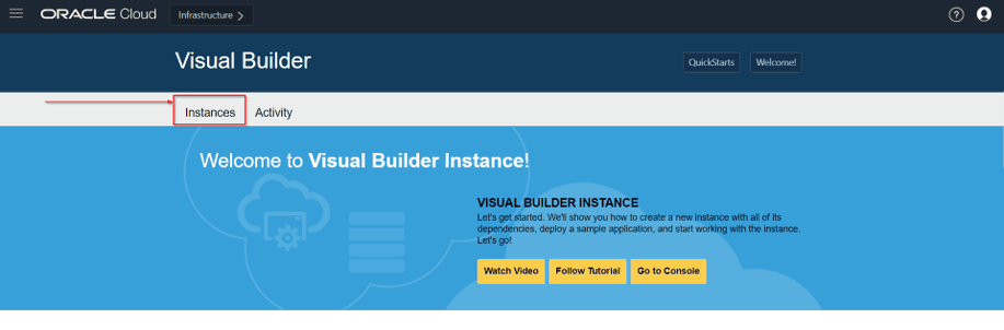 Create Your First VBCS Instance in Oracle Cloud