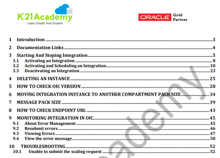 Activating/Deactivating Integration, Message Flow & Administration in OIC