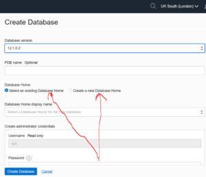 Create new database