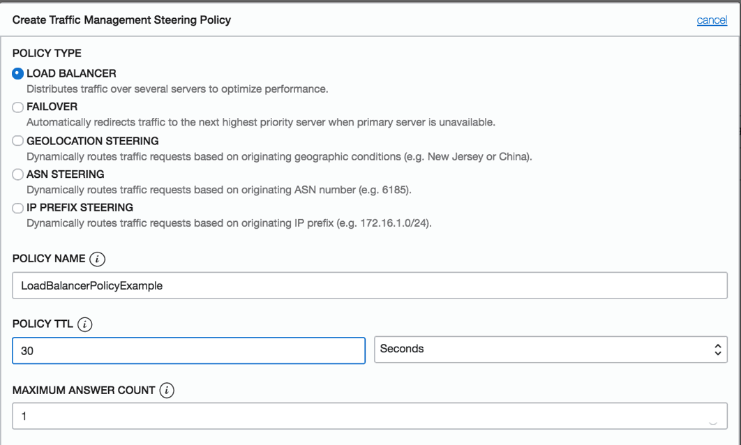 Load balancer steering policy