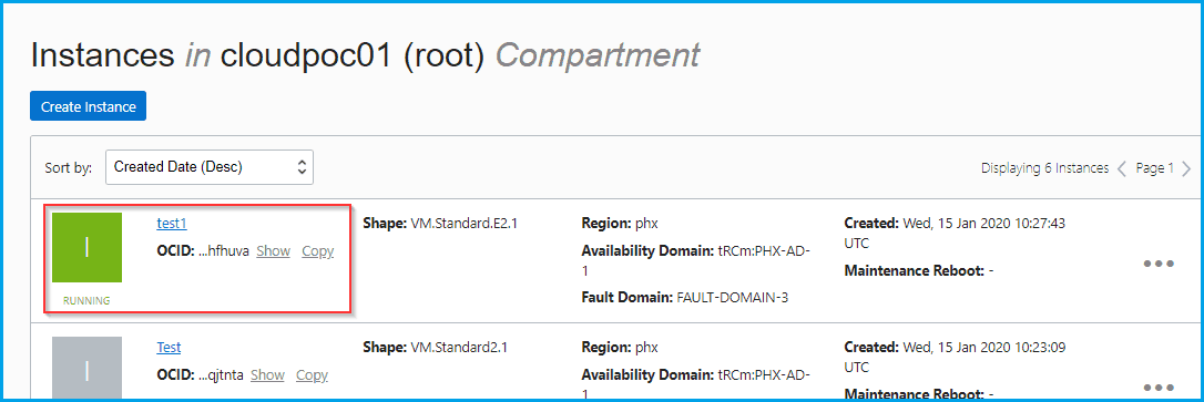 Resizing Compute Instance