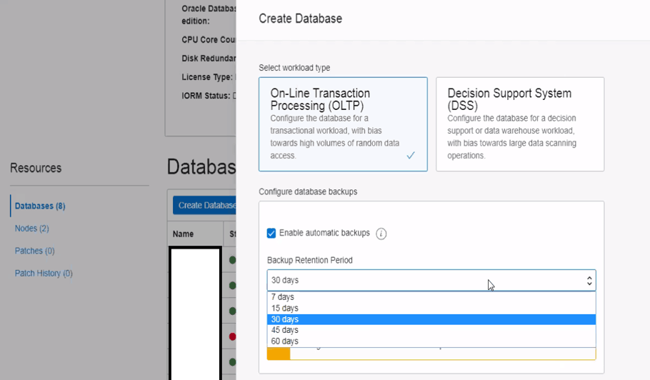 database backup Retention